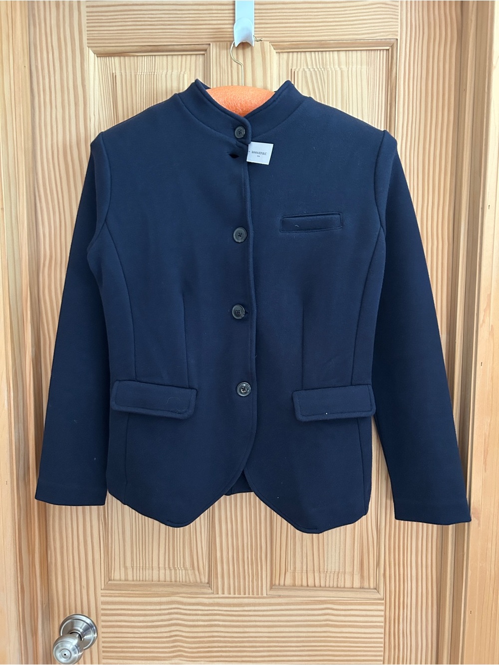Banana republic Women's Navy Stand-Collar Button Blazer Jacket